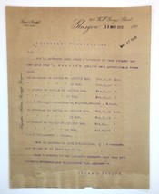 c.1913 Sales Inquiry Document from Bryce &amp; Rumpff Chemical Suppliers - £15.96 GBP