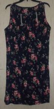 New Womens Croft &amp; Barrow Navy Blue W/ Pretty Floral Print Knit Nightgown Size L - £20.14 GBP