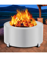 VEVOR Stove Bonfire Fire Pit 27 inch Stainless Steel Outdoor Smokeless F... - £364.03 GBP