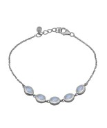 Artisan Crafted Genuine Moonstone bracelet in 925 Sterling Silver - 5 Cts - $49.00