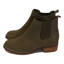 AQUA Boots Womens 9.5 M College Lori Booties Olive Green Waterproof Suede Ankle - £35.60 GBP