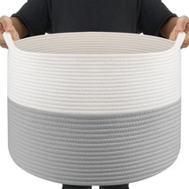 Xxxlarge Blanket Basket Living Room - 22&quot; X 22&quot; X 14&quot; Cotton Rope Baskets For St - £39.61 GBP