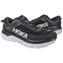 Hoka One Bondi 7 Mens Size 10 Black Running Shoes Sneakers White 1110518 bwht - £55.95 GBP