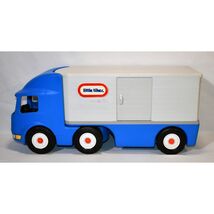 Vintage Little Tikes 23" Semi Truck Ride On Blue Grey Tractor Trailer Bi... - $99.00