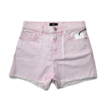 NWT 7 For All Mankind High Waist Short in Mineral Pink Fray Hem Shorts 26 - £22.92 GBP
