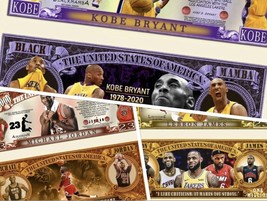 Kobe Bryant Michael Jordan LeBron James Collectible Dollar Bills 1 Each w Sleeve - £5.15 GBP