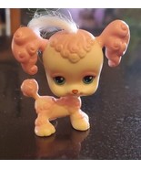 Authentic Littlest Pet Shop #225 Pink Poodle Dog Blue Eyes Real Hair Hasbro - $11.26