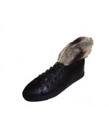BE&amp;D by Maison Dumain Fredrik Black Ankle High Women Shoe with Fur aroun... - $62.57 CAD