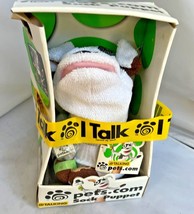 Vintage PETS.COM Talking Sock Puppet, Interview Dog w/ Microphone, NEW &amp; TALKS - £33.98 GBP