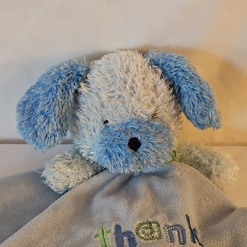 Carters Thank Heavens Soft Toy Puppy Dog Baby Lovey Security Blanket Rattle Blue Item image 3