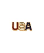 14K Yellow Gold Red White and Blue USA Lapel Pin - £291.53 GBP