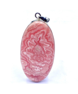 92.5 SILVER PENDANT - Rhodochrosite Silver Pendant - Oval Pendant - 62x32mm - $178.00