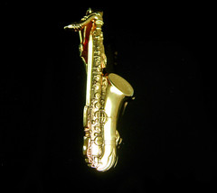 Vintage Gold Saxaphone Tie Clip Anson Artist gift  Musician Band Birthda... - $85.00