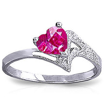 0.95 ct Platinum Plated 925 Sterling Silver Loveheart Pink Topaz Ring - $79.00