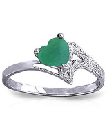 1 ct Platinum Plated 925 Sterling Silver Ring Natural Emerald - €63,71 EUR