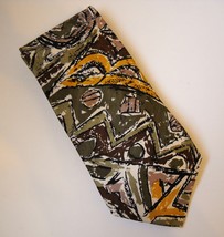 Carlo Palazzi Green Purple Gold Neck Tie 100% Italian Silk Mens Abstract... - £30.37 GBP