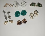 Vintage Lot of 8 Pair Bead Cluster Rhinestone Clip Earrings~W Germany, J... - $36.00