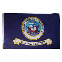 U.S. Navy Retired Flag 3x5FT Banner Nvy Usa Veteran Dad Mom Gift Man Cave 100D - £14.51 GBP