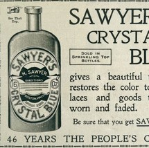 1904 Sawyer&#39;s Crystal Blue Advertisement Laundry Detergent Ephemera 3.5 ... - £7.85 GBP