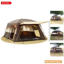 Large 12 Person Waterproof Family Cabin Tent with 2 Rooms for Camping Ou... - $405.85