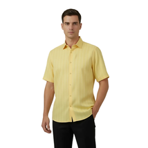 Men Short Sleeve Sport Shirt BASSIRI Light Weight Soft Microfiber 48201 Yellow image 4