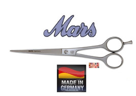 Mars Pro Pet Grooming 7.5&quot; Straight Stainless Steel Nickel Finish Shear Scissor - £56.29 GBP