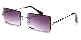 New Rimless Hip Hop Designer Black Silver Sunglasses Rectangle UV400 GSL28203 - £11.92 GBP