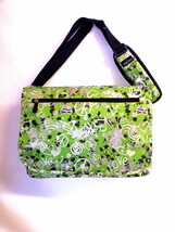 Messenger Sling Body Bag School Purse Green Peace Hearts   Free Ship Shoulder - £18.08 GBP