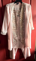 NWT Tan/Almond Embroidered Sequin 3-Piece Pant Suit 18W, Jacket, Pant, S... - $49.49