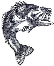 Nature&#39;s Bounty Beautiful Custom Fish Sketch[ Largemouth Bass Fish ] Embroidered - £8.09 GBP