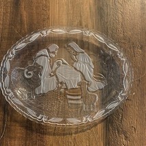 Mikasa Frosted Crystal Platter With Nativity Scene - £9.75 GBP