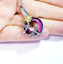 Memorial Necklace Pendant, Ashes Urn Necklace, Dragonfly Rainbow Pendant, Cremat - £26.83 GBP