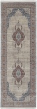 8' Blue and Gray Floral Power Loom Runner Rug With Fringe - $435.29 CAD