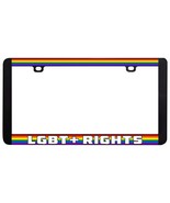 LGBT + PLUS RIGHTS GAY LESBIAN LGBTQ RAINBOW LICENSE PLATE FRAME - £6.22 GBP