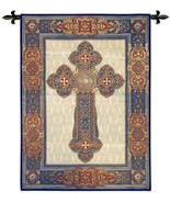 38x53 GOTHIC CROSS Medieval Tapestry Wall Hanging - £126.92 GBP