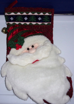 Large Homemade Santa Christmas Stocking 3-D Face   - £27.73 GBP