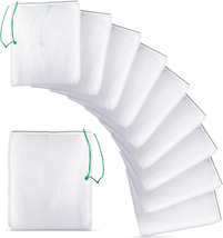 Sungrow Media Filter Bags, 10 White Mesh Nylon Pouch with Green String - £7.90 GBP