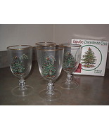 Spode CHRISTMAS TREE Pedestal Goblets -Set of 4 with Original Box - $69.99