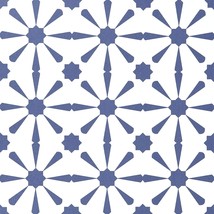 Caltero Geometric Contact Paper 17.7&#39;&#39;×394&#39;&#39; Blue And White Wallpaper Geometric - £35.54 GBP