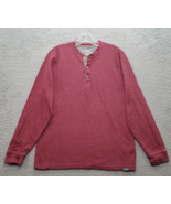 Eddie Bauer Henley Shirt Mens Medium Red Long Sleeve Crew Neck Comfort P... - $24.36