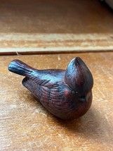 Small Dark Red &amp; Black Painted Ceramic Male Cardinal Bird Figurine – 2 i... - £9.02 GBP