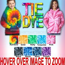 Youth Tie Dye Hooded Sweatshirt Kids Boys Girls Hoodie Child Hoody XS-XL NEW - £21.63 GBP+