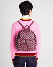 NWB Kate Spade Flower Monogram Mia Backpack Garnet Rose K9028 $348 Dust Bag FS - £137.27 GBP