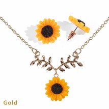 3PCS Gifts Creative Women Gold/Silver Leaf Branch Pendant Jewelry Set Flower Ear - £7.22 GBP