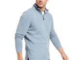 Club Room Men&#39;s Quarter-Zip French Rib Pullover Blue Wing OPD-Large - $20.97