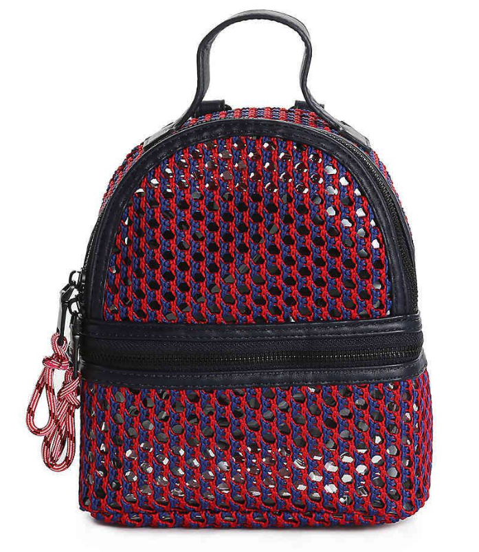 Nuevo Steve Madden Btanya Rojo Azul Malla Claro Mini Convertible Mochila Msrp Item image 2