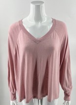 Ava Viv Womens Sweater Plus Size 1X Blush Pink V Neck Long Sleeve Hi Lo Hem - $19.80