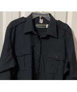 Mens Perfection Uniforms Long Sleeve Shirt 52 Reg Solid Navy L3045DN Sec... - $20.88