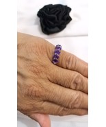Natural Amethyst Silver Gemstone Ring, Gift for Her, February Birthstone... - £105.72 GBP