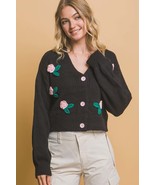 Women&#39;s Mid Cropped Flower Cardigan - $591.42 MXN
